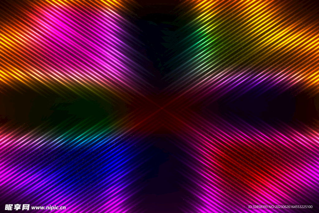 炫彩发光规则延伸抽象科技背景