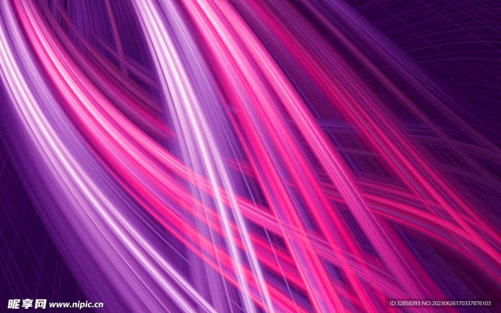 粉色发光光线抽象科技线条背景