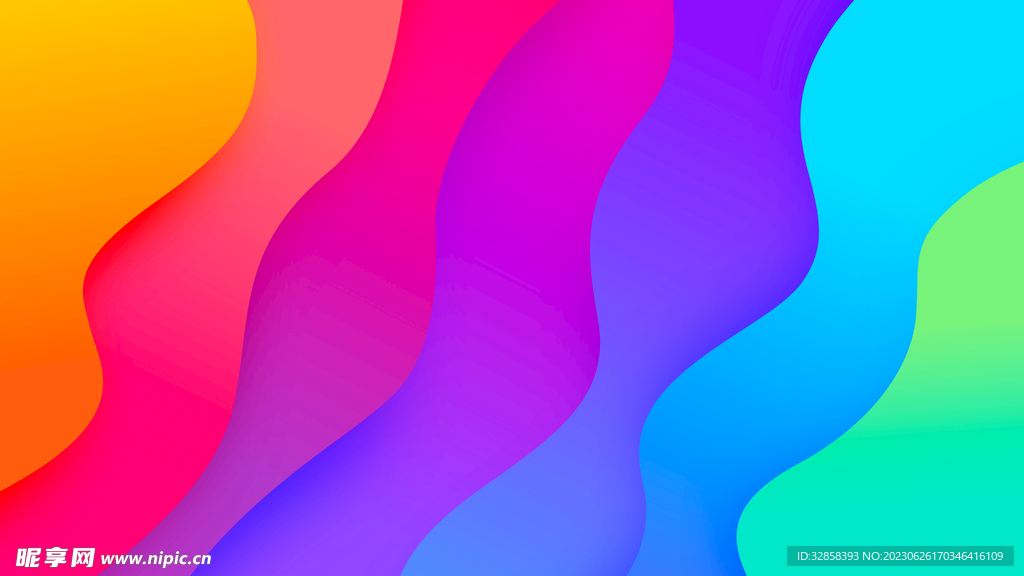 彩色渐抽象3D立体流体渐变