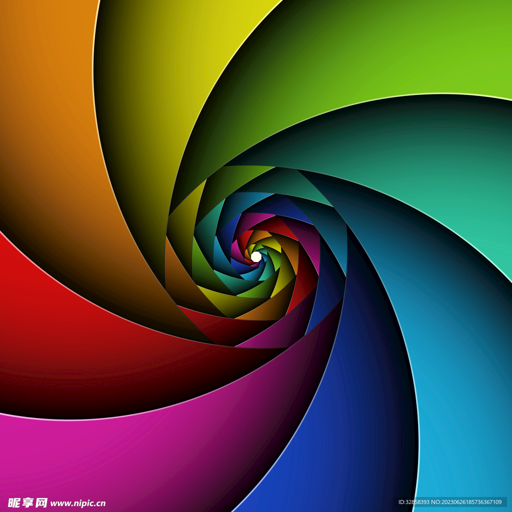 彩色3d渐变螺旋科技线条背景