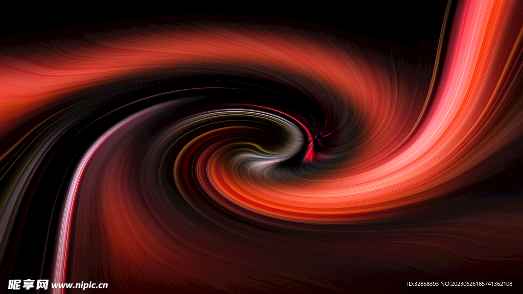 红色发光光线抽象科技线条背景