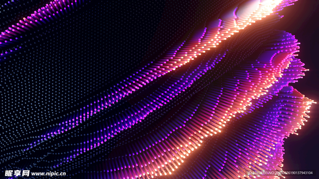 炫彩发光规则延伸抽象科技背景