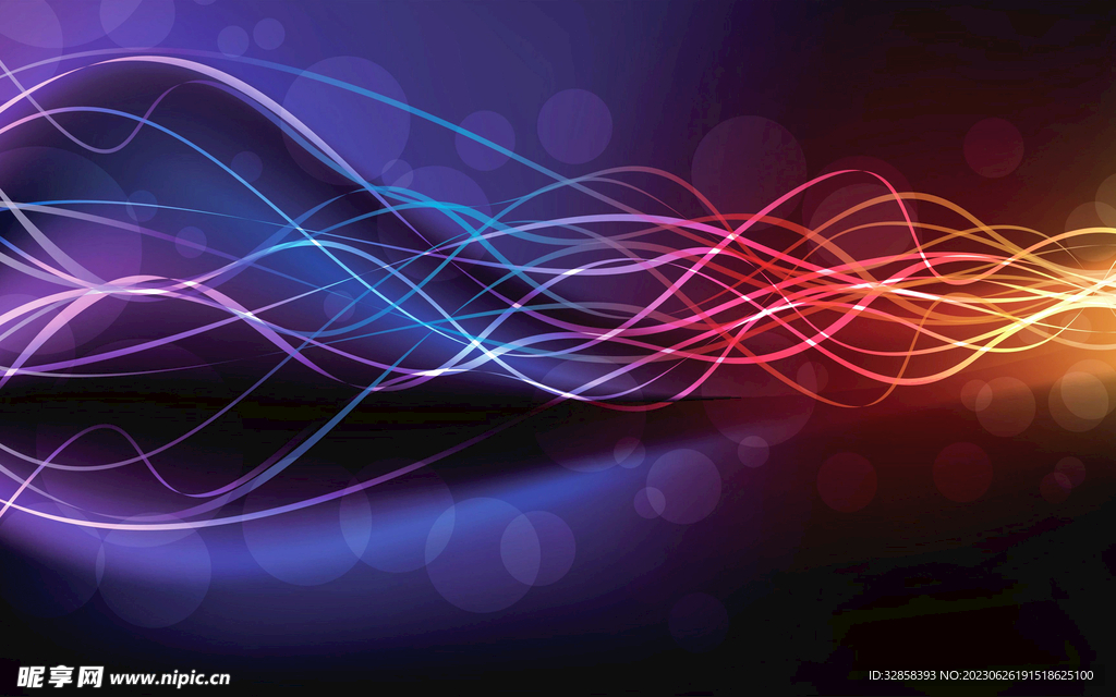 紫色发光光线抽象科技线条背景