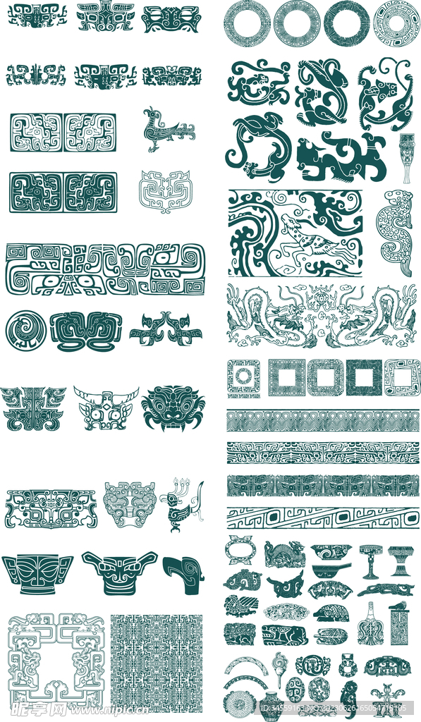 青铜器矢量纹样