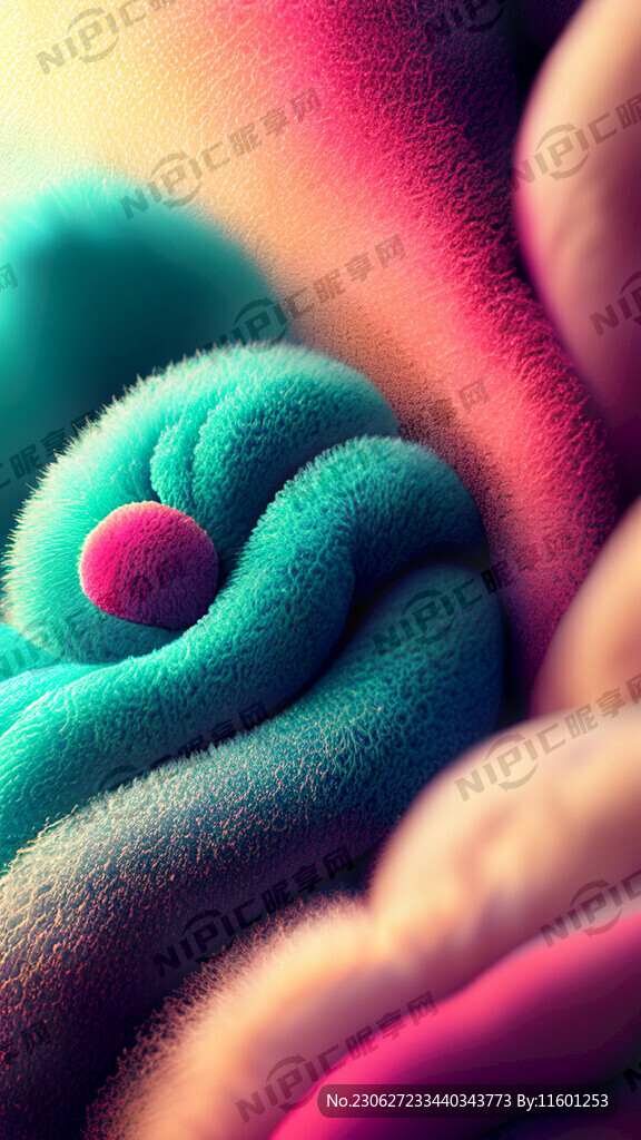 旋转的毛绒背景 喷射的渐变色彩