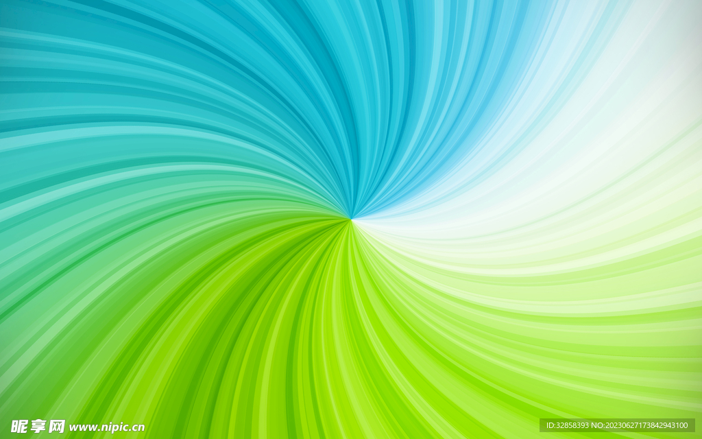 绿色螺旋光线抽象科技线条背景