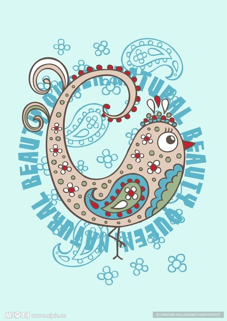 腰果花小鸟形象