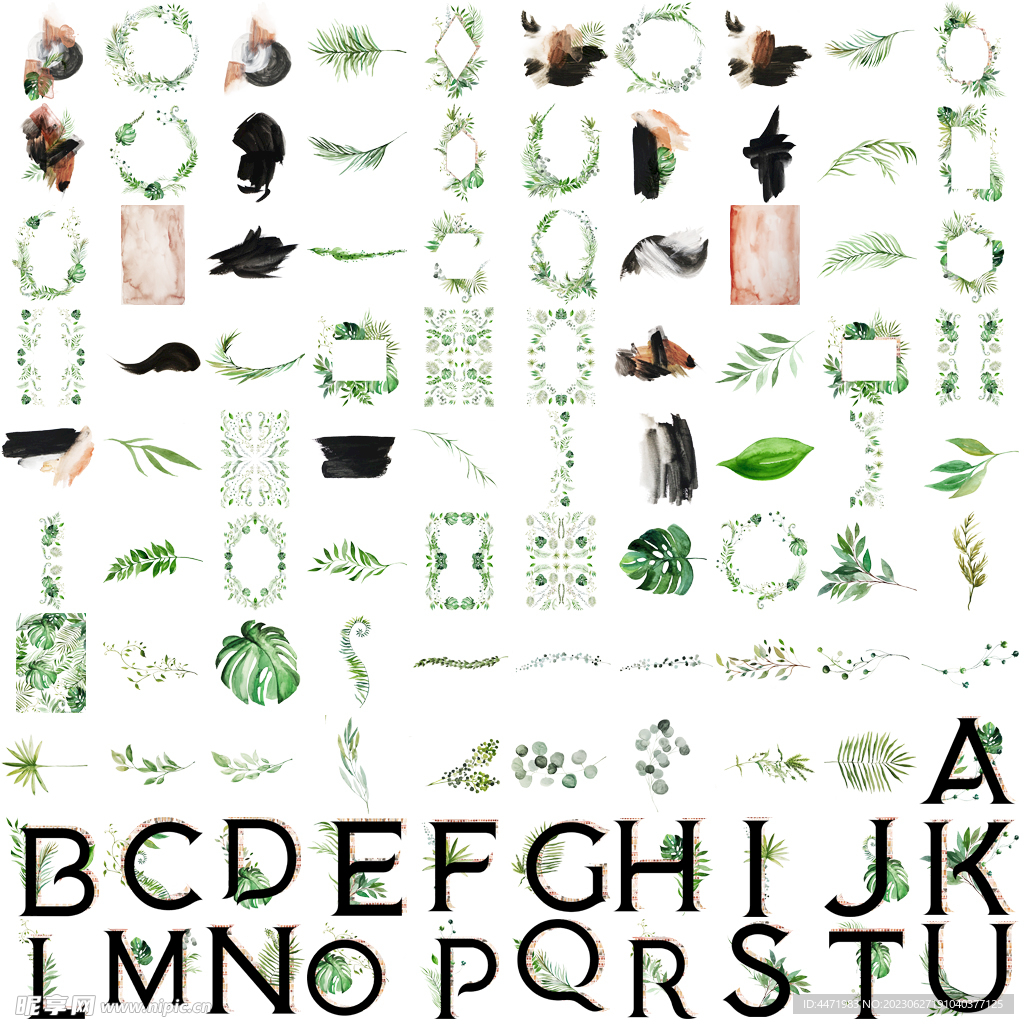 水彩绿植png合集