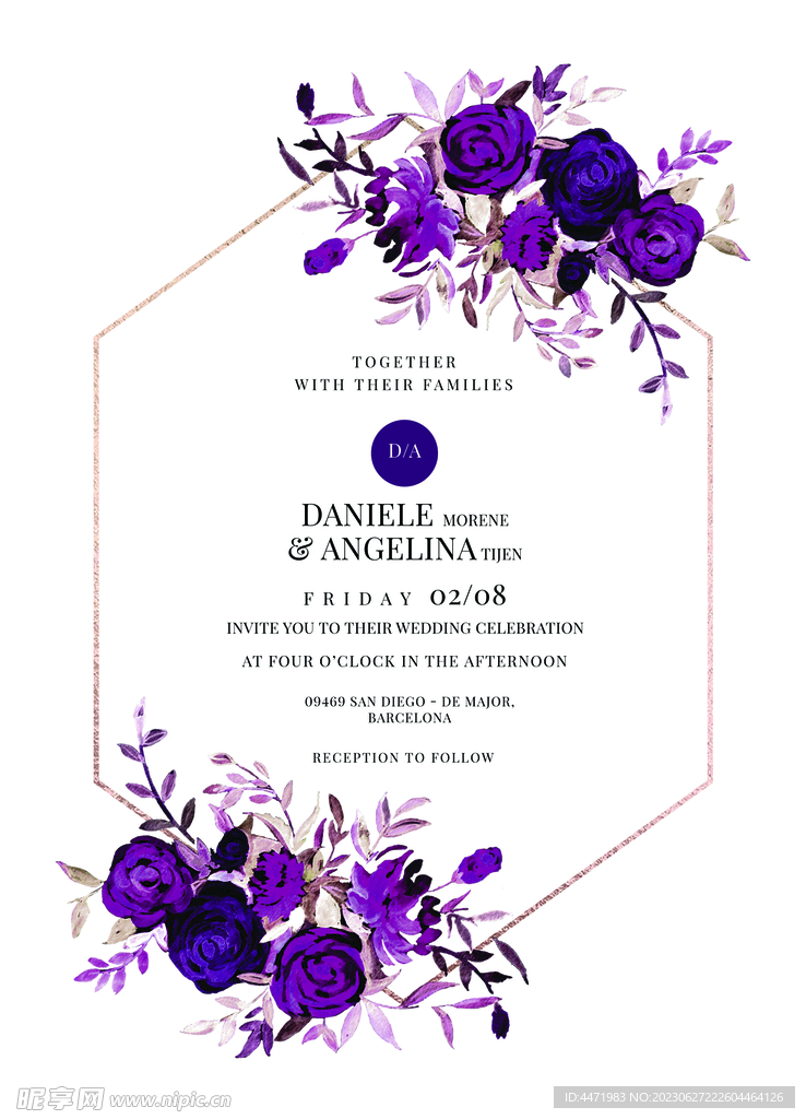 紫色婚礼请柬