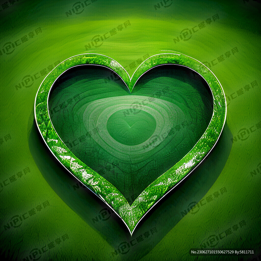 跑道环绕绿色的心