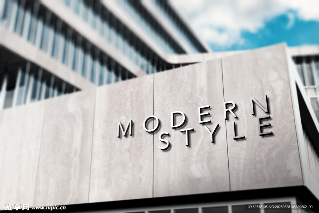 户外logo样机楼体标志样机图