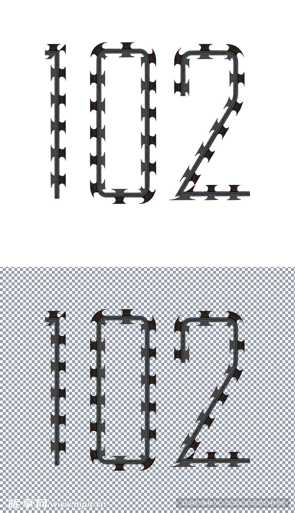 102周年文字阿拉伯数字艺术字