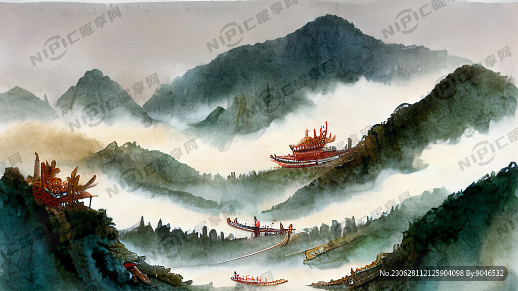 汨罗江上端午龙舟竞赛纪念屈原