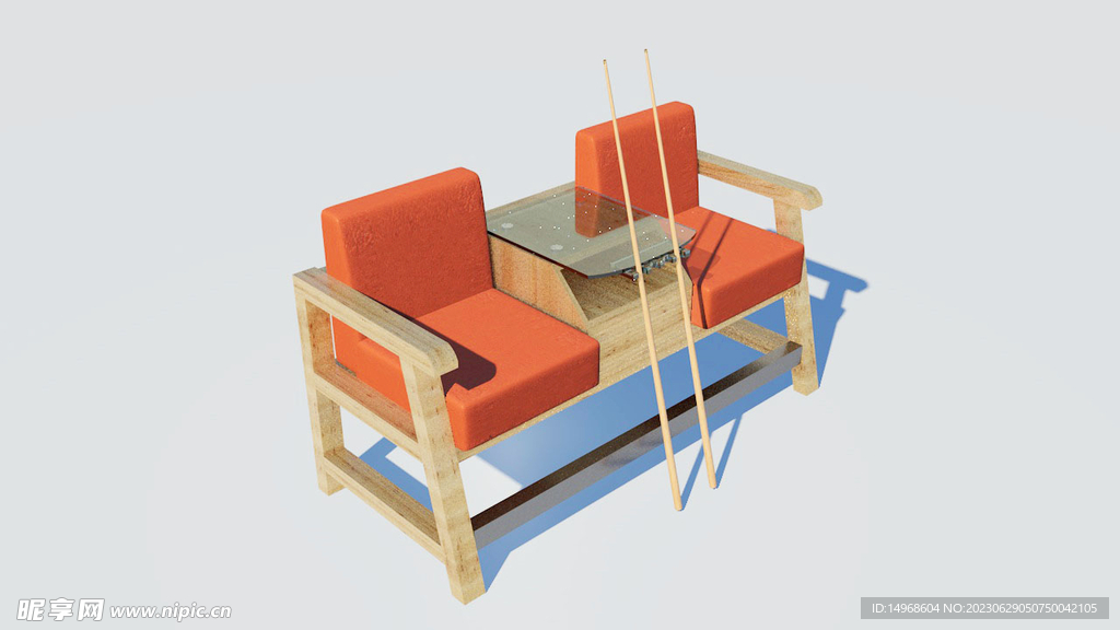 台球厅木质观球椅