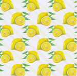 手绘数码印花无缝拼接柠檬