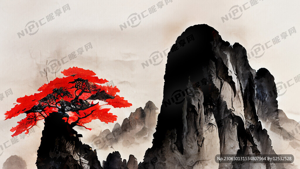 红色革命元素 家训  山石元素