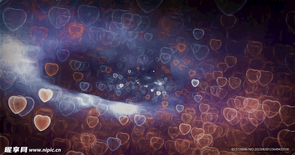 炫彩爱心粒子光线光效舞台背景
