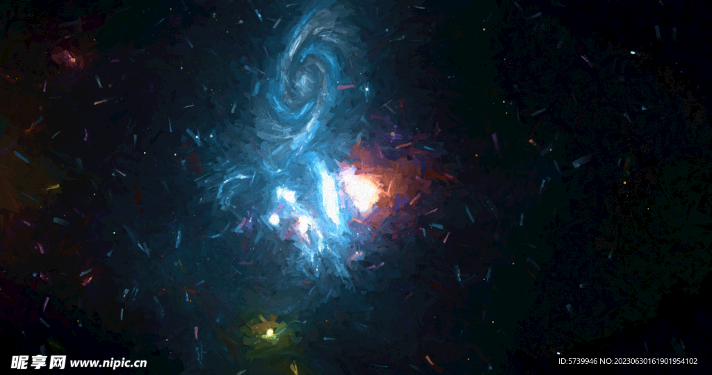 炫彩粒子光线光效舞台背景