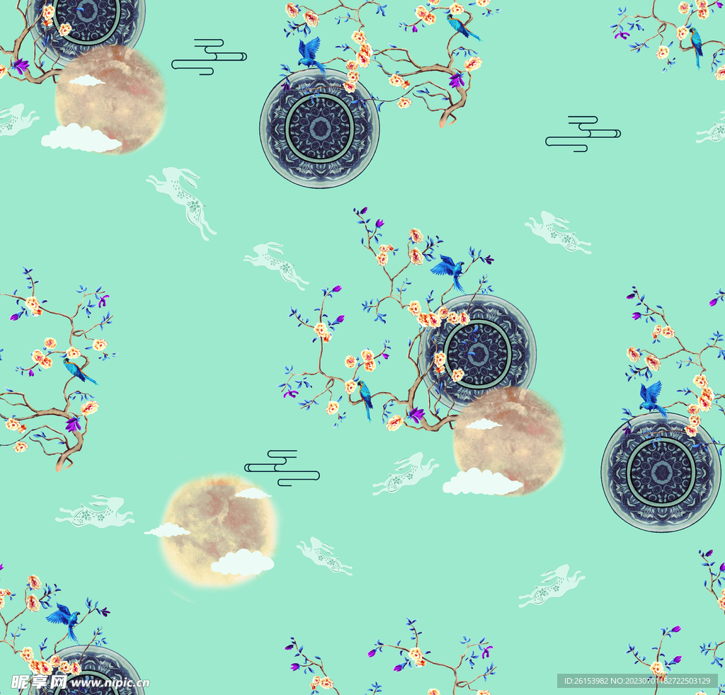 国风大气旗袍图案