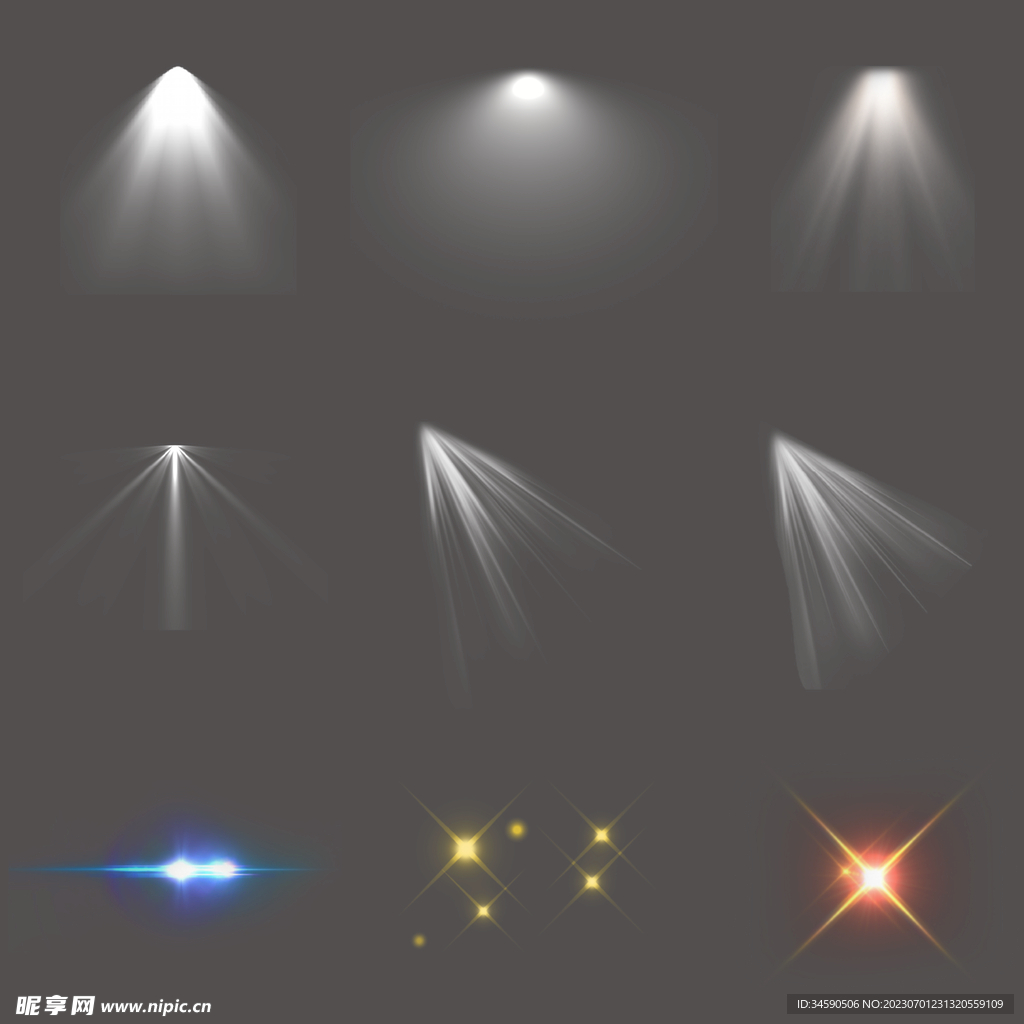 闪光亮光闪电光晕发光特效