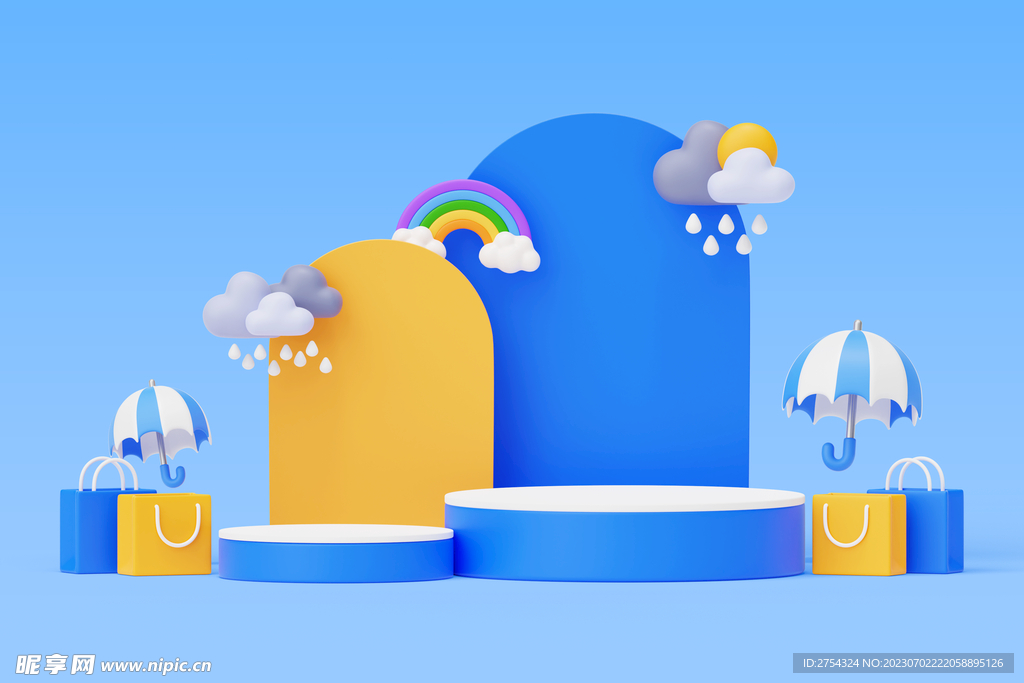 C4D风格电商背景