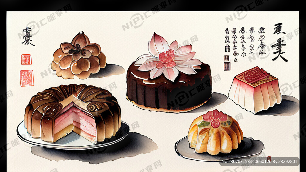 各种中式糕点 美味 中国风