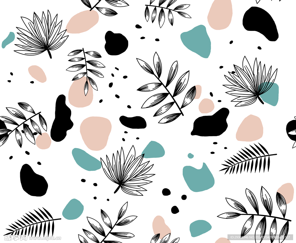 植物叶子色块花