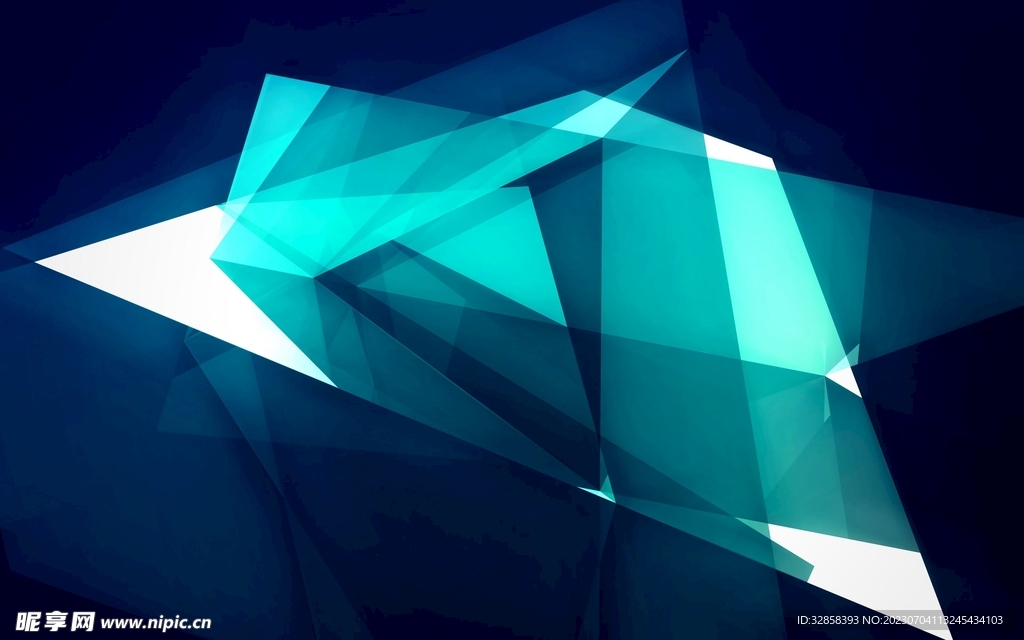 蓝色发光几何抽象科技线条背景