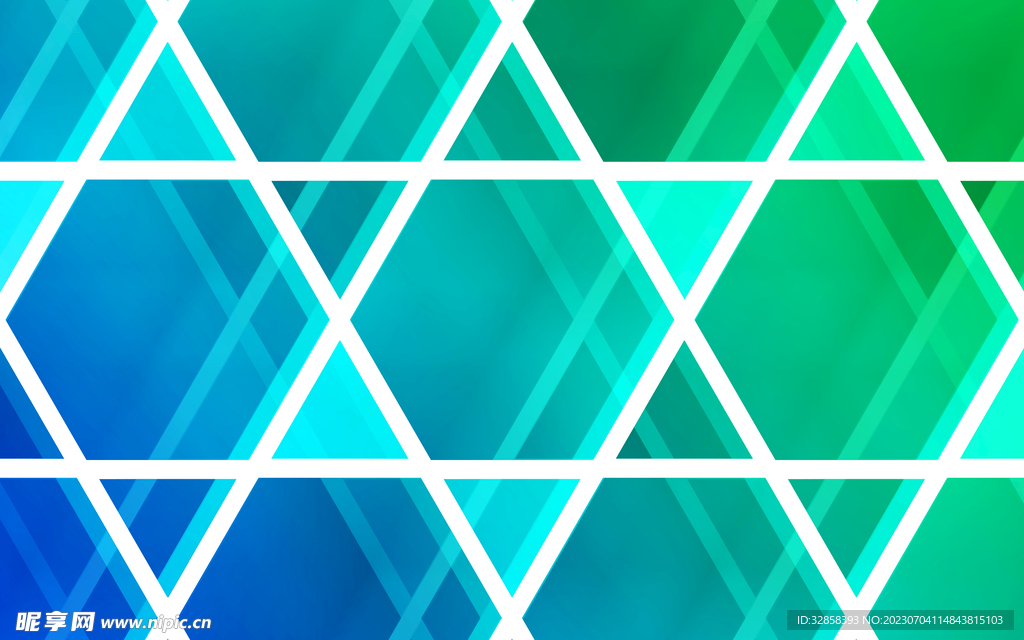 绿色3d规则几何抽象科技线条