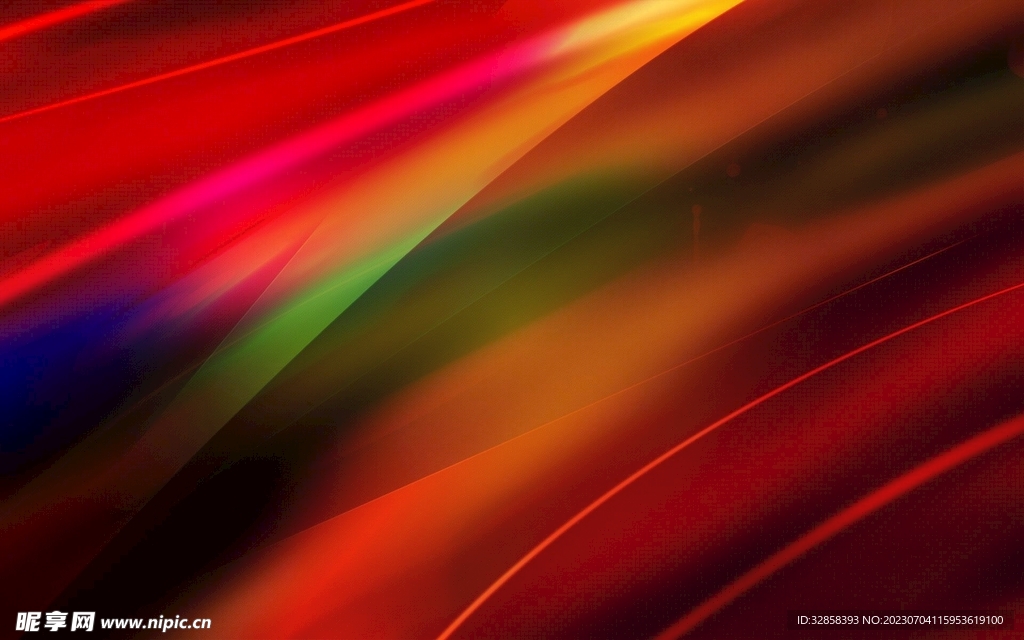 红色发光规则延伸抽象科技背景