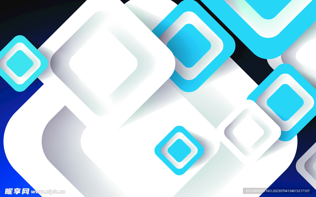 白色3d规则方形抽象科技纹理