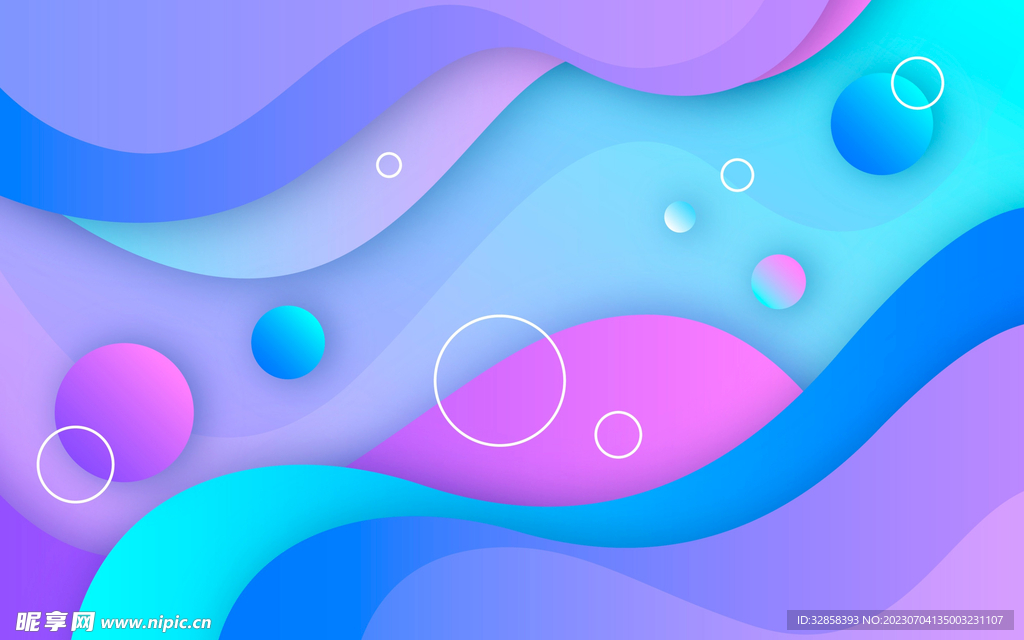 炫彩渐变抽象几何科技线条背景