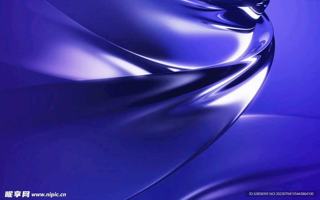 3d蓝色玻璃质感抽象科技线条