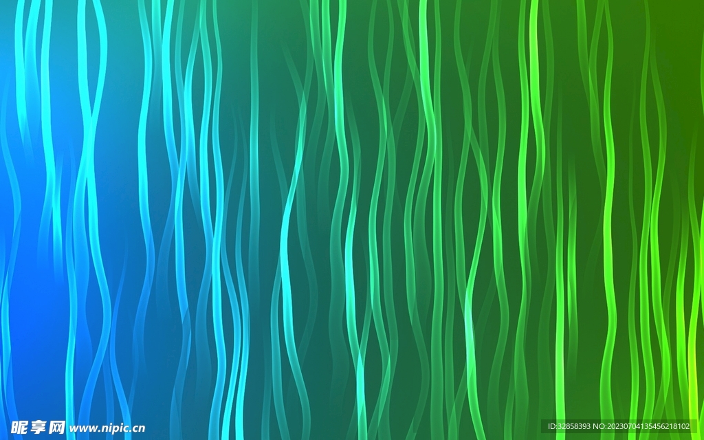 绿色发光光线抽象科技线条背景