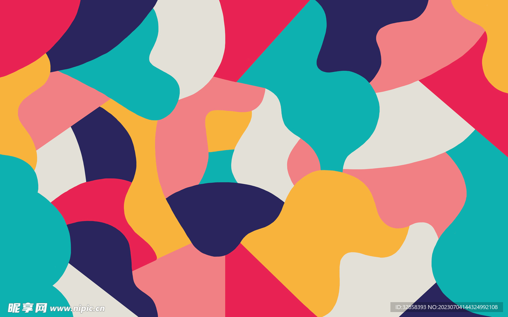 彩色不规则抽象科技线条背景