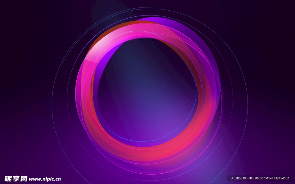 紫色渐变圆圈抽象科技线条背景