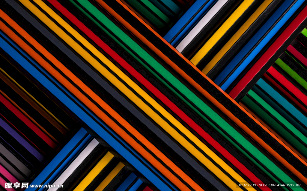 彩色发光光线抽象科技线条背景