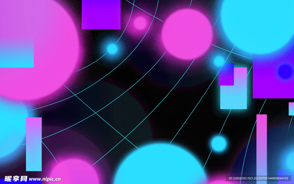 紫色圆形发光抽象科技线条背景