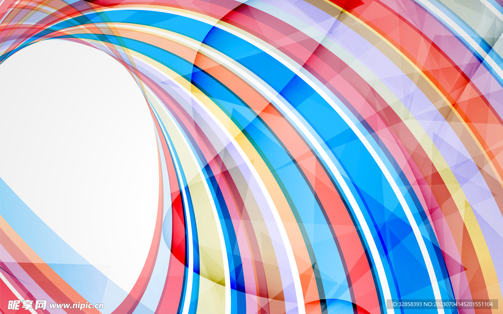 彩色螺旋光线抽象科技线条背景