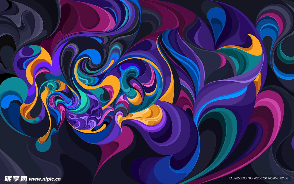 炫彩渐变抽象科技线条背景