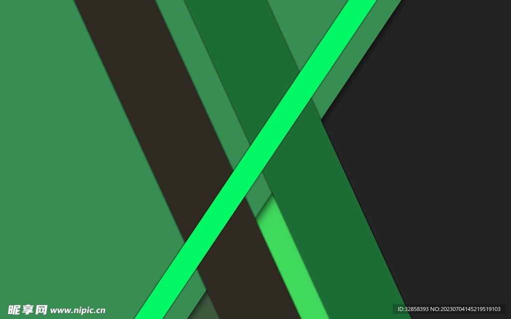 绿色发光光线抽象科技线条背景