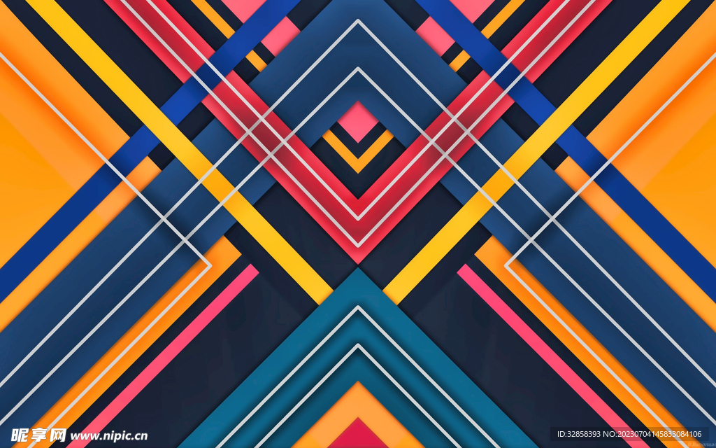 彩色不规则几何线条抽象背景