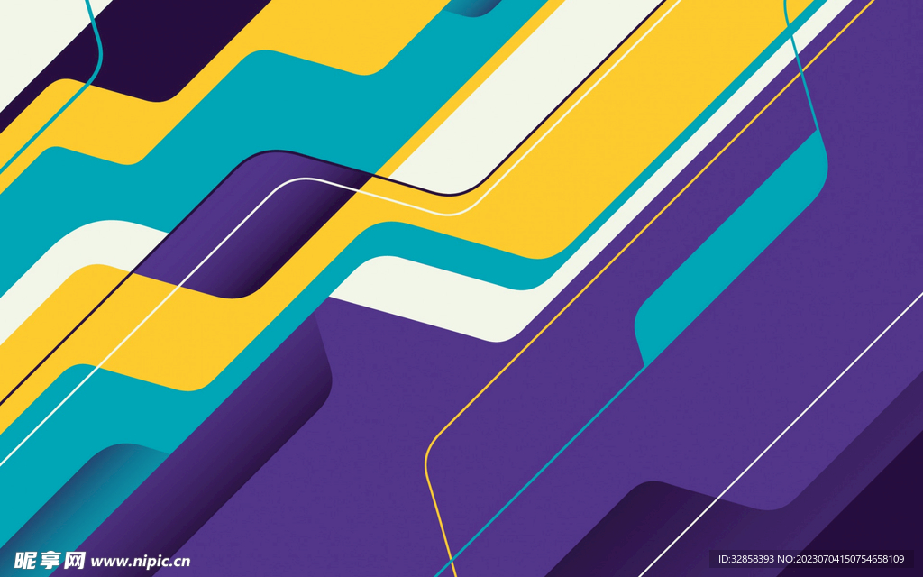 彩色弧形抽象科技线条背景