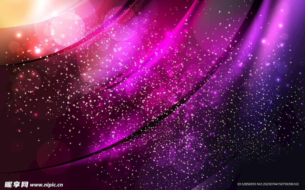 紫色渐变弧形抽象科技线条背景