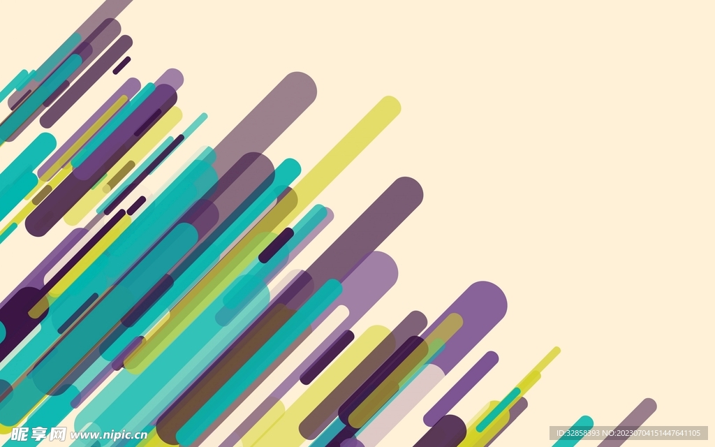 黄底彩色弧形抽象科技线条背景