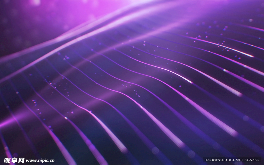 紫色发光光线抽象科技线条背景