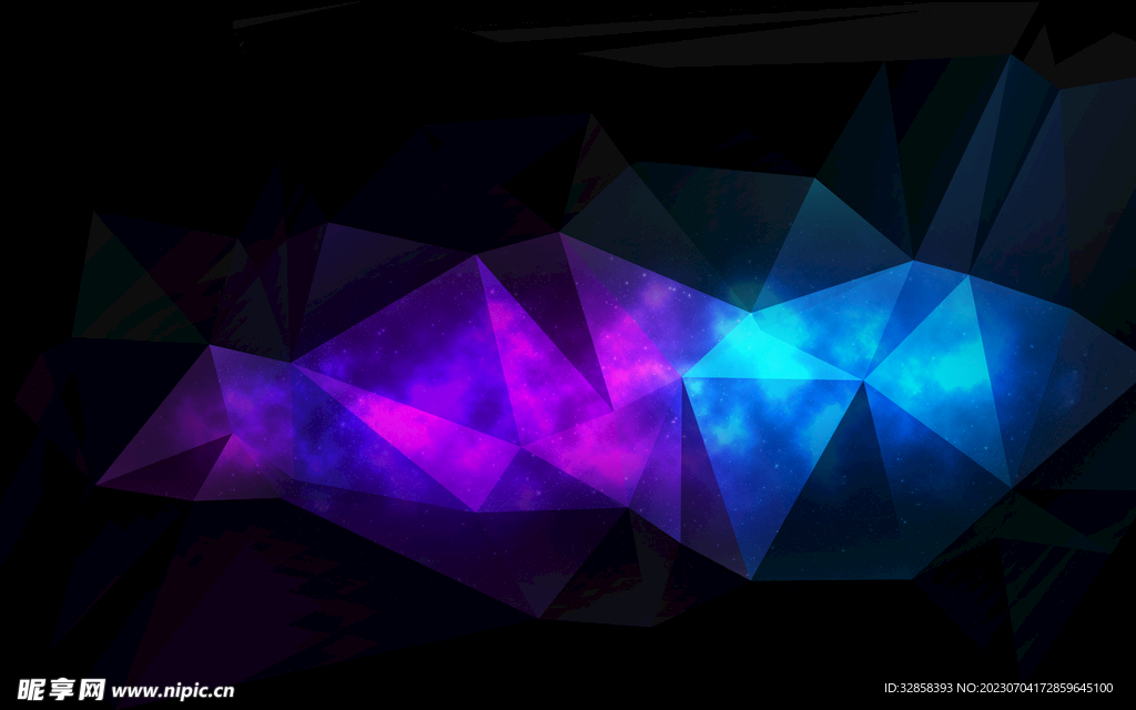 紫色发光3D立体流几何渐变背景