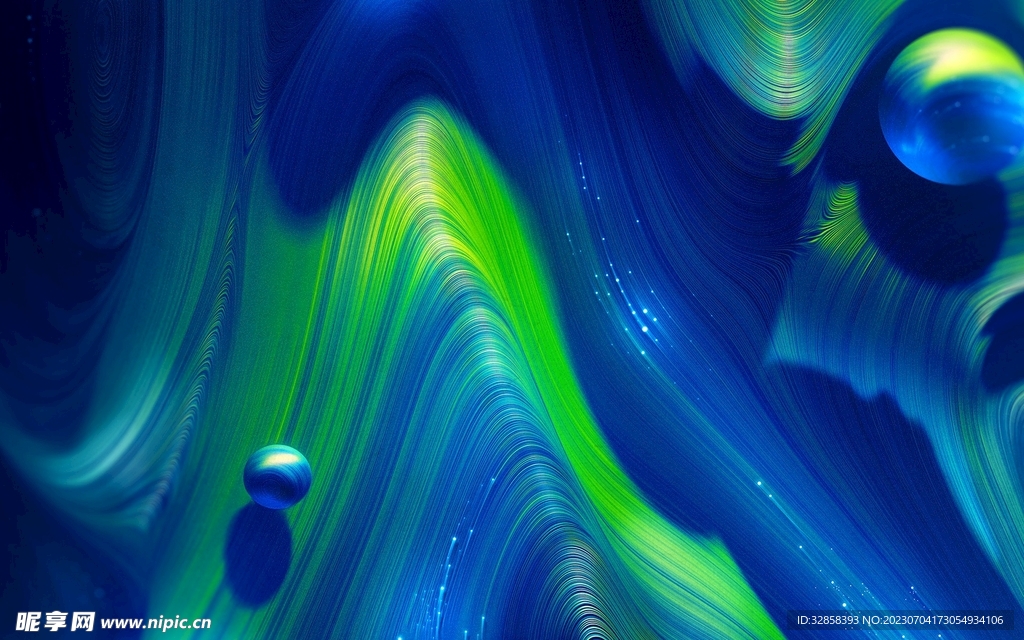 蓝色抽象拉丝3D立体流体渐变