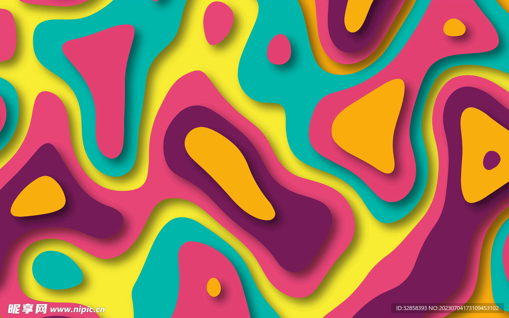 彩色渐变抽象科技线条背景