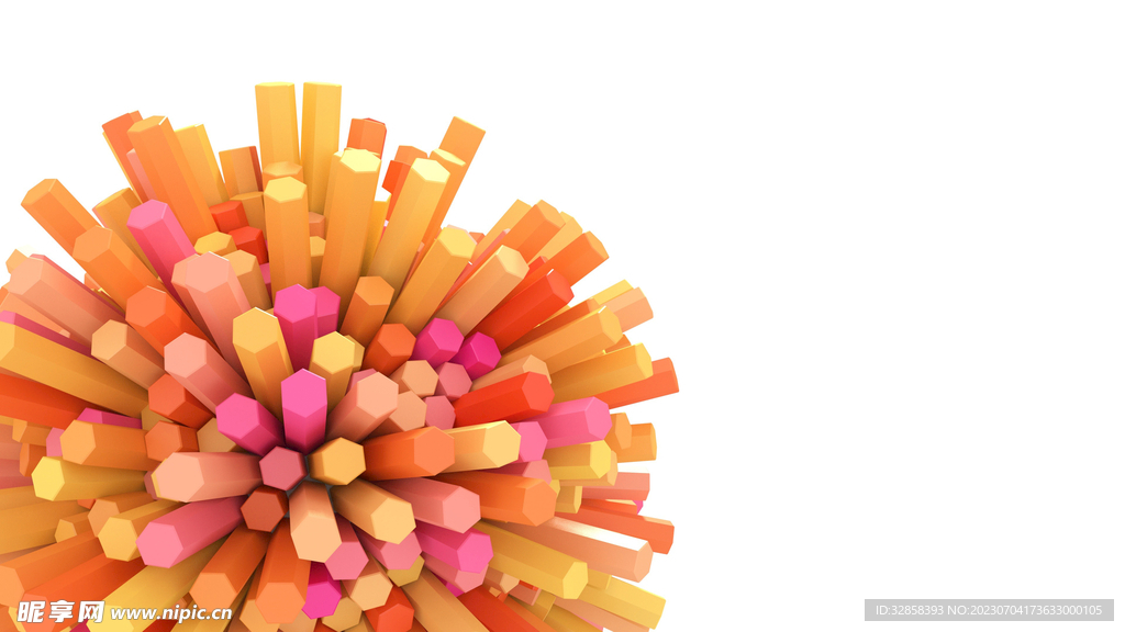 黄色规则几何3D立体流体渐变